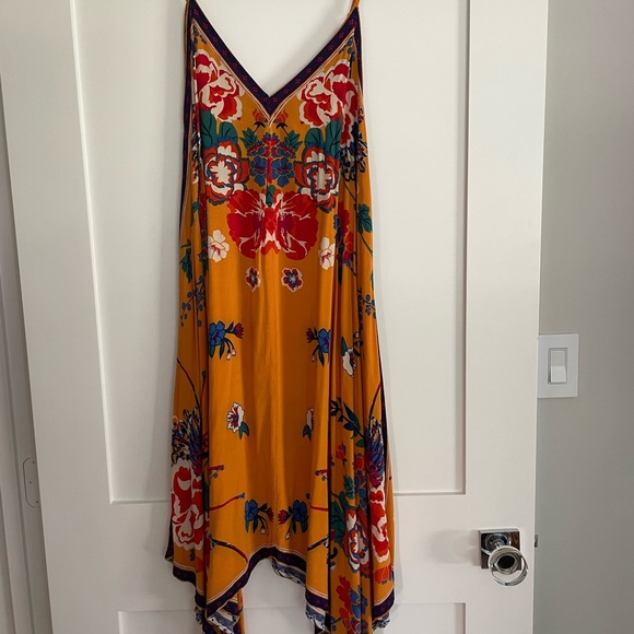 Orange boho flowy midi dress - Picture 2 of 4